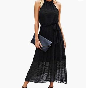 Pretty Garden Halter Sleeveless Long Maxi Dress